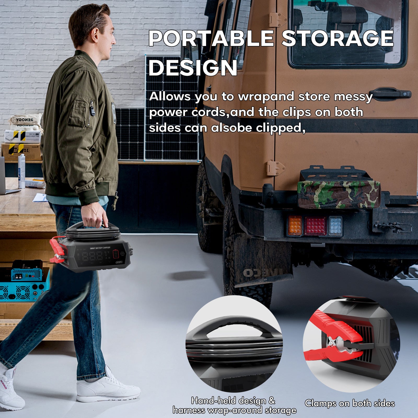 NOEIFEVO 6V 10A/12V 35A/24V 18A Universal-Autobatterieladegerät für Lithium Lifepo4 Blei-Säure AGM Nassbatterien, 9-stufiger Smart Charge Maintainer mit 3 Stromregelungen