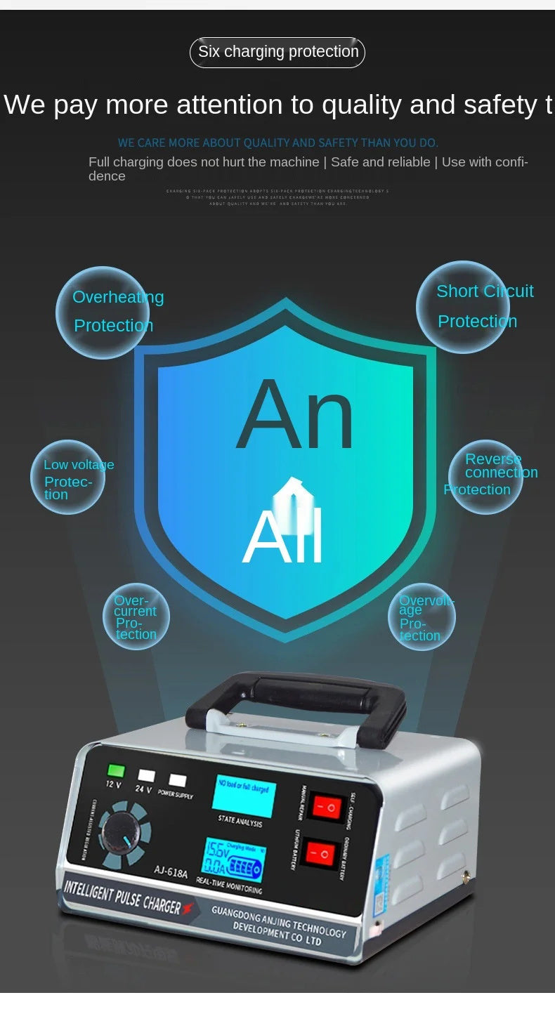 Smart Batterie Ladegerät 12V 30A/24V 15A Automotive Batterie Ladegerät Erhaltung Smart Puls Reparatur für Auto Lkw Boot Motorrad