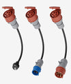 NOEIFEVO EV Ladegerät Adapterset für 11KW Mobile Wallbox/EV Ladegerät/Ladestation auf CEE rot 32A / CEE blau 16 A / 230V Haushaltssteckdose