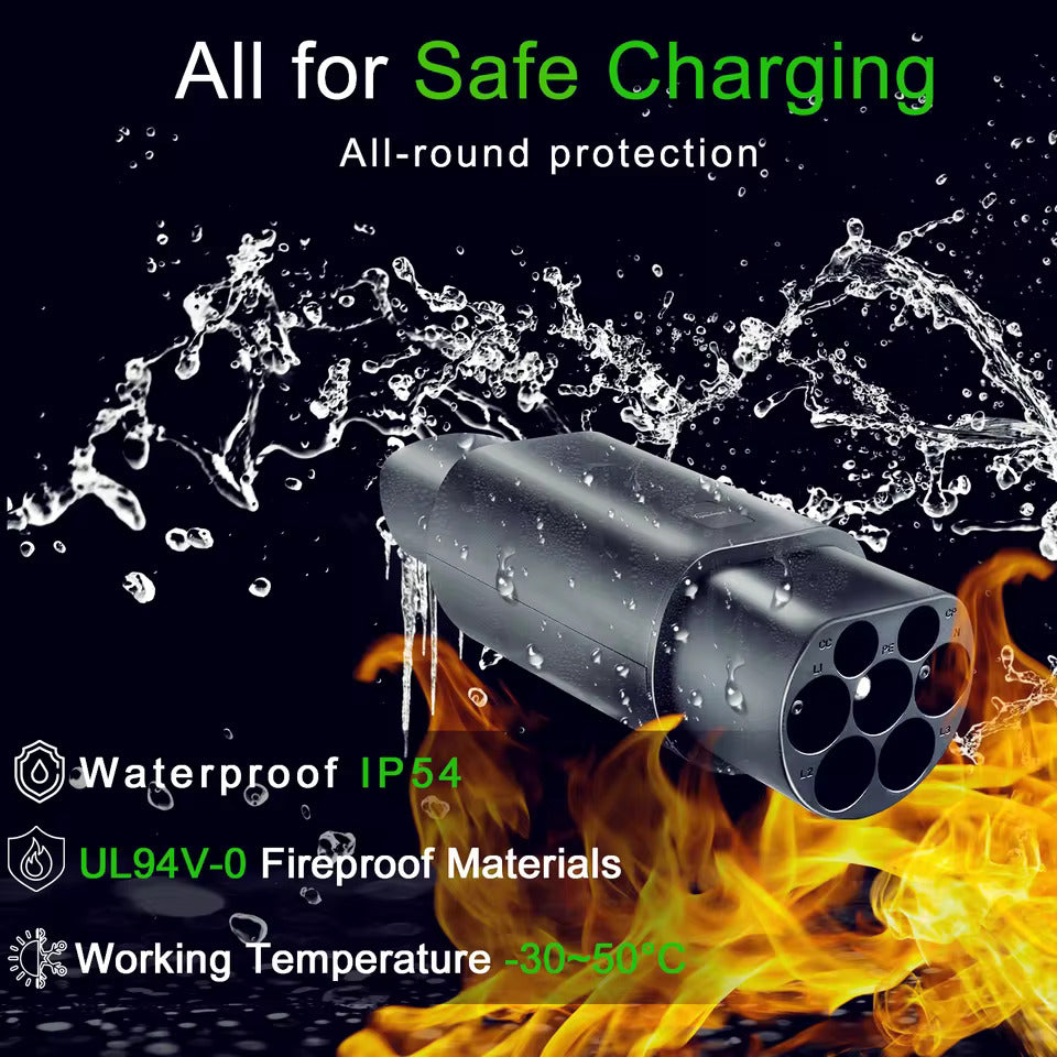 NOEIFEVO Typ 2 auf Tesla Adapter AC 7,2 kW 32A 220V, passend für Tesla Model S/X/3, für Typ 2 AC EV-Ladegerät zum Laden von Tesla-Fahrzeugen