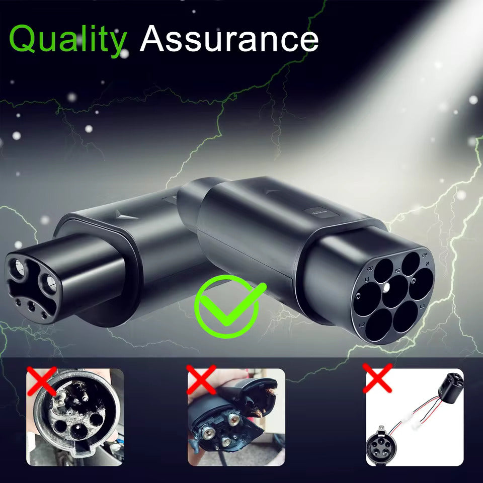 NOEIFEVO Typ 2 auf Tesla Adapter AC 7,2 kW 32A 220V, passend für Tesla Model S/X/3, für Typ 2 AC EV-Ladegerät zum Laden von Tesla-Fahrzeugen