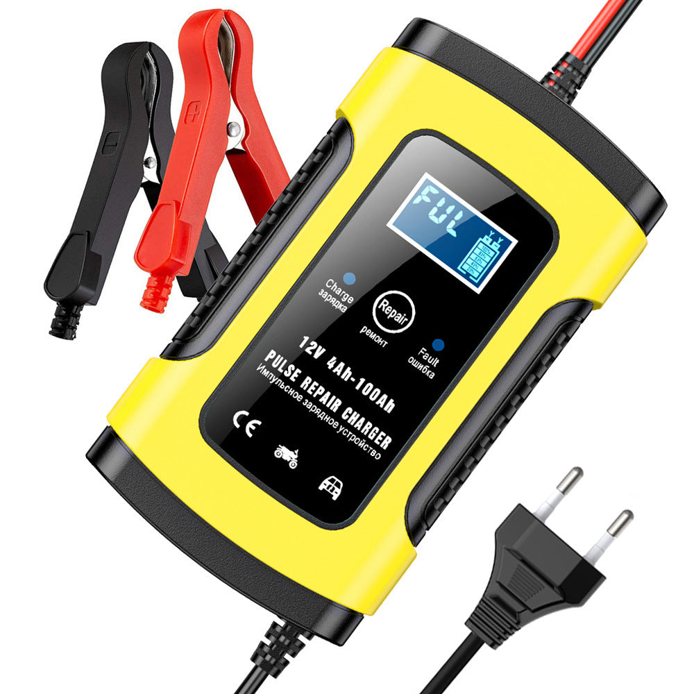 12V 6A Auto-Motorrad-Batterie-Ladegerät, Intelligentes Multifunktions-Reparatur-Batterie-Ladegerät mit Temperatur-Erkennung für Blei-Säure-AGM-Gel-Tiefzyklus-Batterien