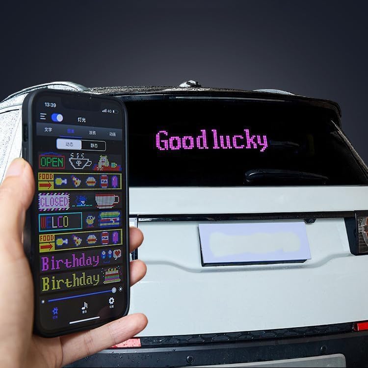 NOEIFEVO Devil Eyes Licht für Autos LED-Augen für LKWs, LED-Anzeige Programmierbare LED-Laufschrift Leuchtschild für Auto, LKW, Text, Graffiti, Smart App, Bluetooth USB 5V