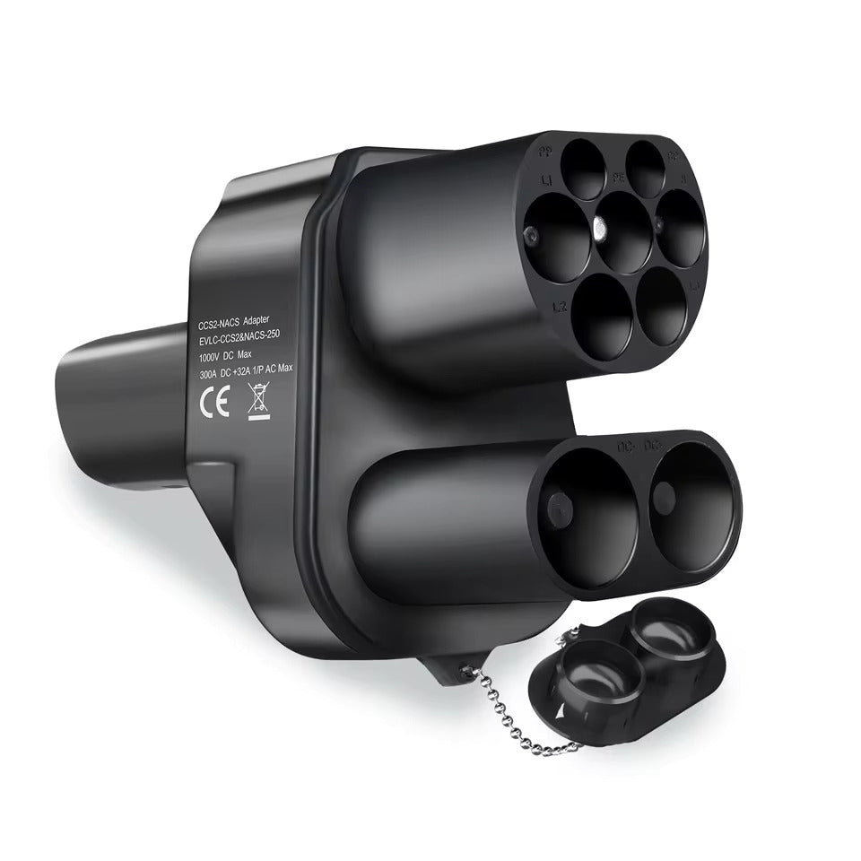 NOEIFEVO CCS2 und Typ2 zu Tesla NACS Ev Ladegerät Adapter, max DC 350KW/AC 7KW passend für Tesla Model 3/X/Y, CCS2-Kombi-Adapter, unterstützt CCS2- und Typ2-Ladegerät