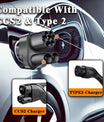 NOEIFEVO CCS2 und Typ2 zu Tesla NACS Ev Ladegerät Adapter, max DC 350KW/AC 7KW passend für Tesla Model 3/X/Y, CCS2-Kombi-Adapter, unterstützt CCS2- und Typ2-Ladegerät