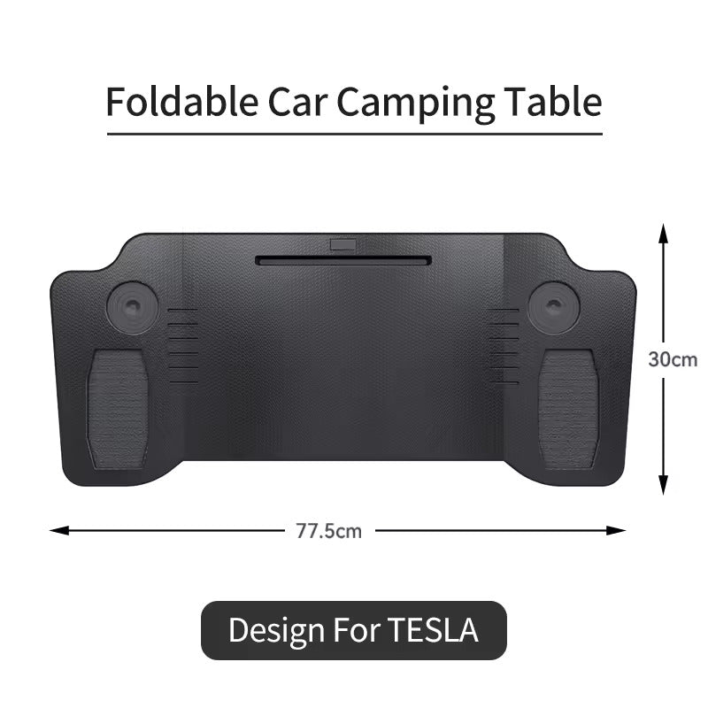Tragbarer Tisch für Tesla Model 3 / Y / S – Lenkrad-Tisch für Laptop, klappbarer Fronttisch zum Arbeiten und Essen (77,5 × 30 cm)