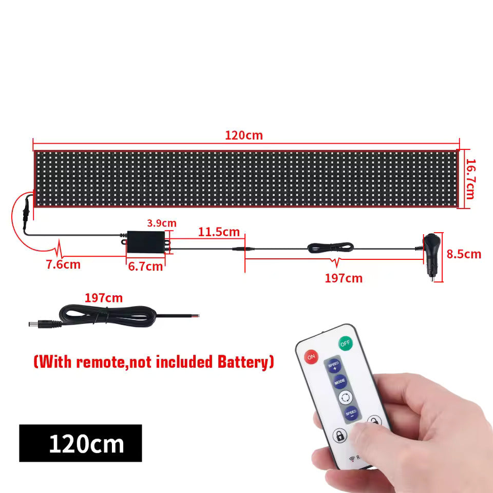 NOEIFEVO Devil Eyes Licht für Autos – LED-Augen für Lkw, Programmierbares LED-Display mit Lauftext, Personalisierbares Leuchtschild für Autos & Lkw – Text, Graffiti, Smart App