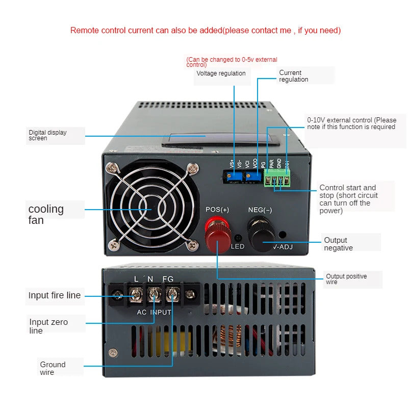 NOEIFEVO 90V 80V 60V 48V 36V 30V 15V, Spannung und Strom einstellbar, universelles Batterieladegerät, geeignet für alle Arten von Lithium-LiPO-LiFePO4-Bleiakkus