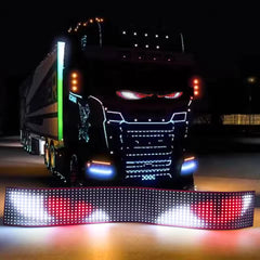 NOEIFEVO Devil Eyes Licht für Autos – LED-Augen für Lkw, Programmierbares LED-Display mit Lauftext, Personalisierbares Leuchtschild für Autos & Lkw – Text, Graffiti, Smart App