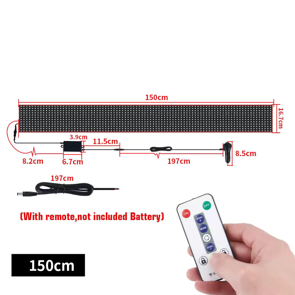 NOEIFEVO Devil Eyes Licht für Autos – LED-Augen für Lkw, Programmierbares LED-Display mit Lauftext, Personalisierbares Leuchtschild für Autos & Lkw – Text, Graffiti, Smart App