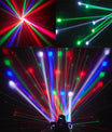 90W RGB LED Beam Moving Head Partylicht, Rot-Grüner Laser mit weißem Blitzlicht, DMX512 & Sound-to-Light Steuerung für DJ-Partys