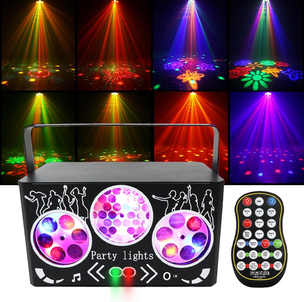 DJ Disco párty osvetlenie, RGBW 4-v-1 laserové svetlo so špeciálnymi efektmi a vzormi, s DMX512 zvukovým ovládaním, pódiové osvetlenie pre DJ kluby, párty, KTV, bary, podujatia, show a festivalové párty