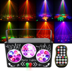 DJ Disco párty osvetlenie, RGBW 4-v-1 laserové svetlo so špeciálnymi efektmi a vzormi, s DMX512 zvukovým ovládaním, pódiové osvetlenie pre DJ kluby, párty, KTV, bary, podujatia, show a festivalové párty