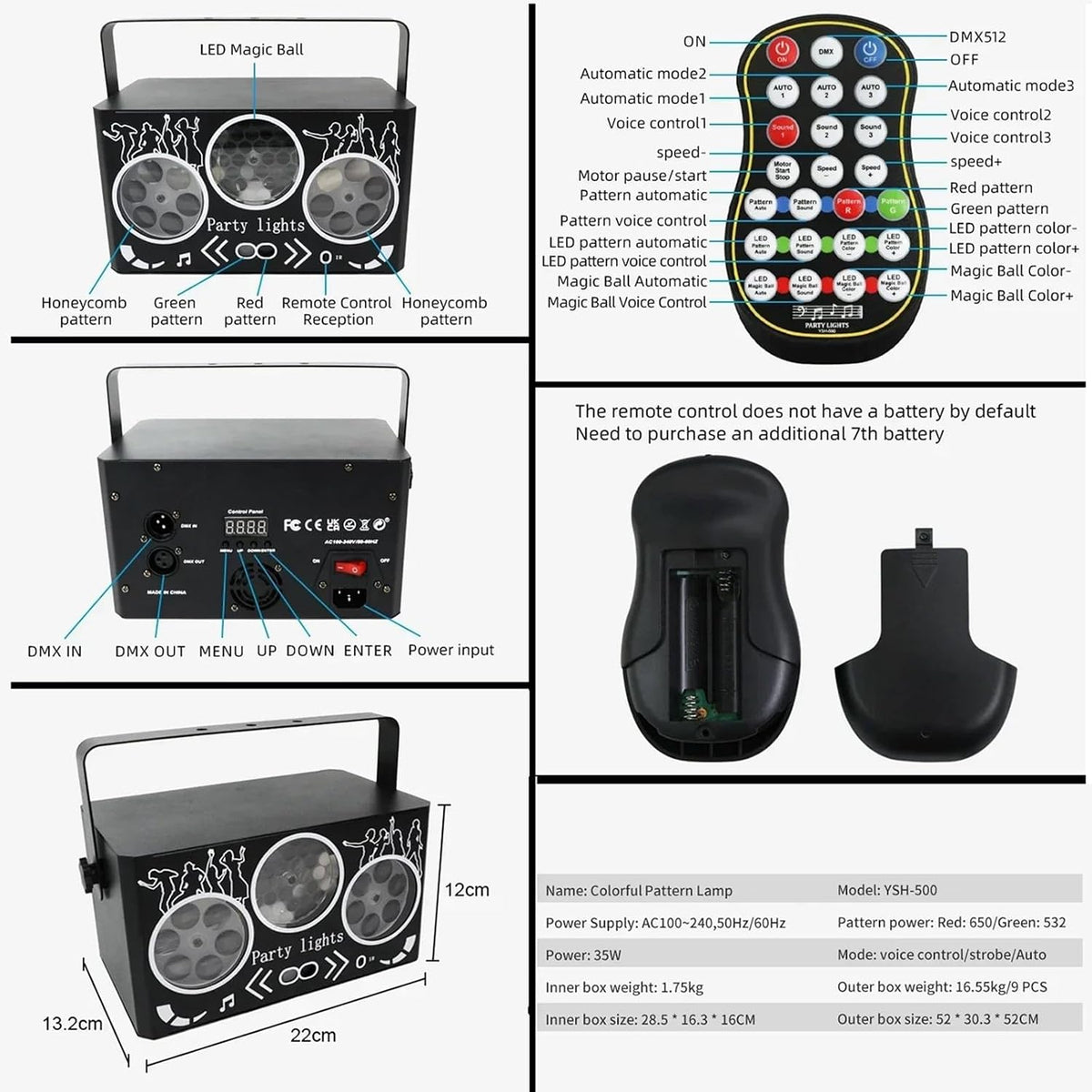 DJ Disco párty osvetlenie, RGBW 4-v-1 laserové svetlo so špeciálnymi efektmi a vzormi, s DMX512 zvukovým ovládaním, pódiové osvetlenie pre DJ kluby, párty, KTV, bary, podujatia, show a festivalové párty