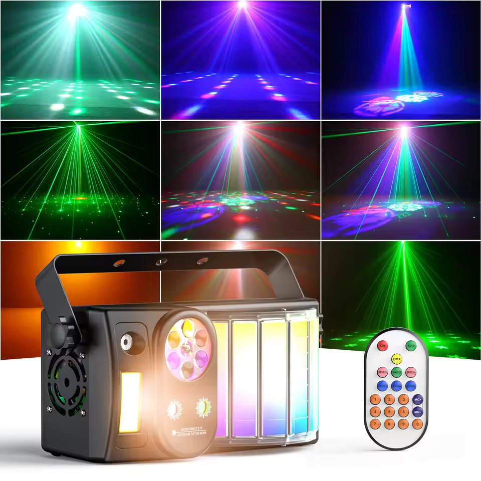40W LED párty svetlo, Bee's Eye 5 v 1 efektové svetlo, RGB stroboskopický svetelný projektor s rôznymi vzormi na pódiové osvetlenie pre DJ-ov, diskotéky, párty a svadby