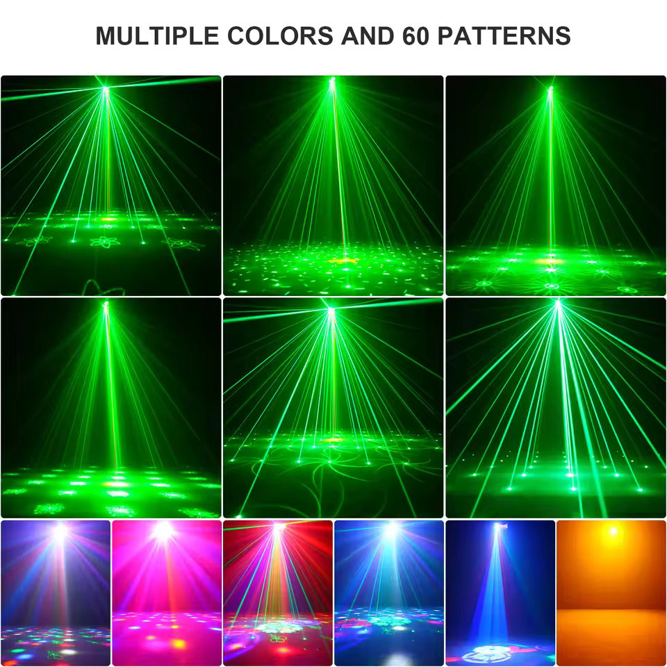 40W LED párty svetlo, Bee's Eye 5 v 1 efektové svetlo, RGB stroboskopický svetelný projektor s rôznymi vzormi na pódiové osvetlenie pre DJ-ov, diskotéky, párty a svadby