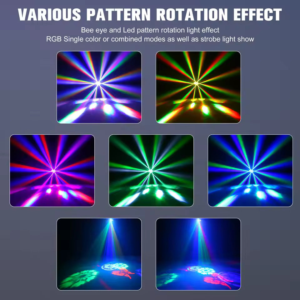 80W párty svetlo 6-v-1, LED pódiový reflektor s efektom včelieho oka, RGBW lúčové efekty so stroboskopom pre DJ, diskotéky, párty, svadby a tanec