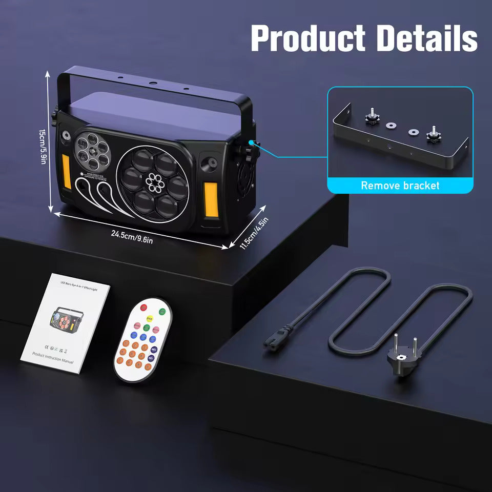 80W párty svetlo 6-v-1, LED pódiový reflektor s efektom včelieho oka, RGBW lúčové efekty so stroboskopom pre DJ, diskotéky, párty, svadby a tanec