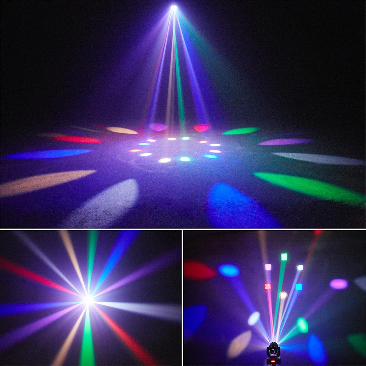 Mini 30W párty svetlo Moving Head RGB DMX512, ovládanie hudbou, stroboskop, pódiový reflektor pre DJ, disco párty a Vianoce