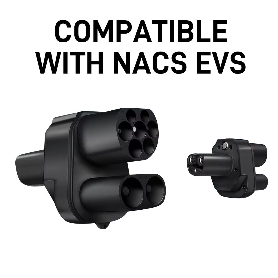 NOEIFEVO CCS2 und Typ2 zu Tesla NACS Ev Ladegerät Adapter, max DC 350KW/AC 7KW passend für Tesla Model 3/X/Y, CCS2-Kombi-Adapter, unterstützt CCS2- und Typ2-Ladegerät