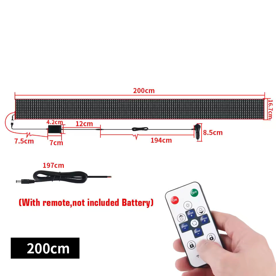 NOEIFEVO Devil Eyes Licht für Autos – LED-Augen für Lkw, Programmierbares LED-Display mit Lauftext, Personalisierbares Leuchtschild für Autos & Lkw – Text, Graffiti, Smart App