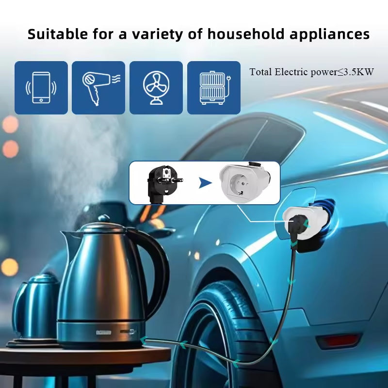 NOEIFEVO V2L-Entladeadapter für Elektrofahrzeuge mit GBT-Ladeanschluss, GBT-zu-Schuko-Steckdose-Entladeadapter für chinesische Fahrzeuge ZEEKR BYD