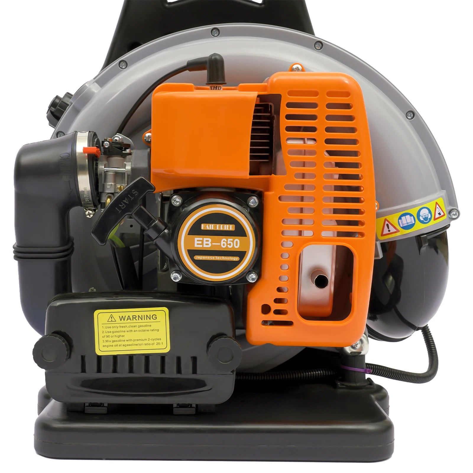 Rucksack Benzin-Laubbläser, 65CC Motor, 2,7KW Leistung, 1,8L Tank, Luftgekühlt für Schnee-, Laub- und Staubentfernung