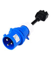CEE32A 1-Phasen-Blau-Stromadapter, kompatibel mit Tesla Model X, S, Y und Gen 2 EV-Ladegerät