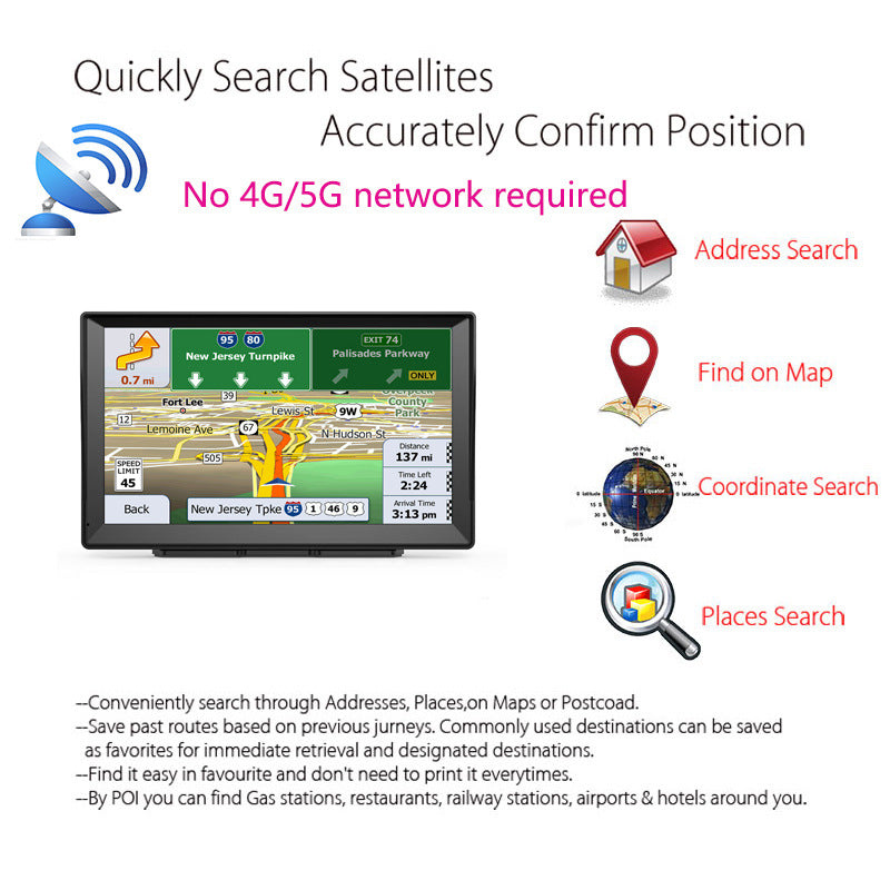 NOEIFEVO XT90 GPS Navigation, 9 Zoll Touchscreen mit Europa-Karten, 8GB 256MB, mehrsprachig, Unterstützung FM, für PKWs/Transporter/LKWs
