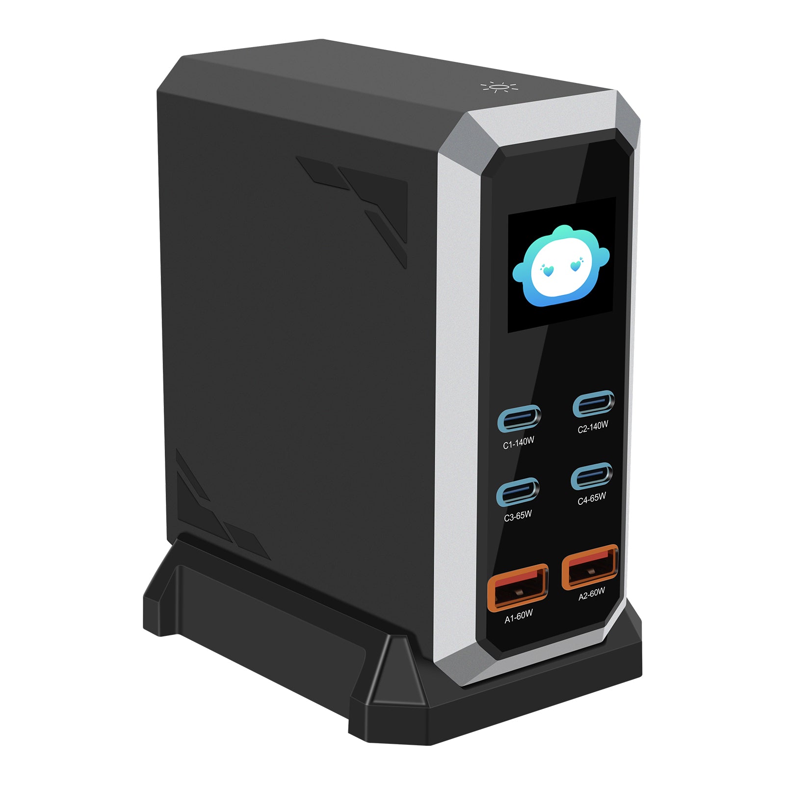 NOEIFEVO 240W USB-Ladestation mit 6 Anschlüssen, PD3.1 140W USB Typ-C & PPS/PD USB Typ-A Ladegerät – Desktop-Schnellladestation kompatibel mit MacBook, Laptops, Tablets, iPhone, Samsung Smartphones