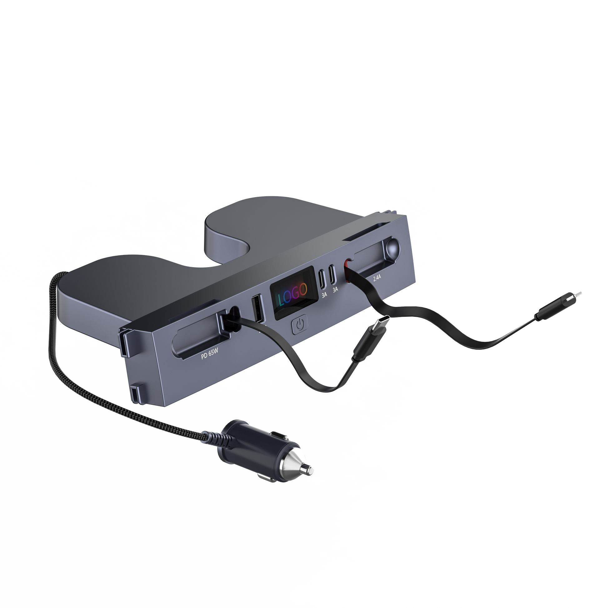 Schnellladegerät für Mittelkonsole – USB-C Lade-Dock & USB Splitter Hub, Kompatibel mit Tesla M3/Y (Highland 2024–2025 & Standard 2021–2024), intelligenter Adapter mit Strom-Verlängerungskabel