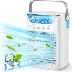 Mobile Klimaanlage, 700 ml Mini-Klimaanlage, tragbare mobile Klimaanlage mit USB 4 in 1, mit 2/4/6 Stunden-Timer, 3 Geschwindigkeiten und 2 Nebelmodi, 7 Farben, Mini-Luftkühler für Zuhause, Büro
