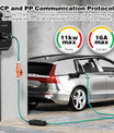 NOEIFEVO Mobile Wallbox/Ladestation 11kW [3-phasig|5m|6-16A] mit Traveller Adapter Set, Ladekabel CEE 16A auf Typ 2 und EV Ladegerät für Model Y/3, ID.3/4/5, MG4, EX30, e-up, e-tron, Zoe und andere EV