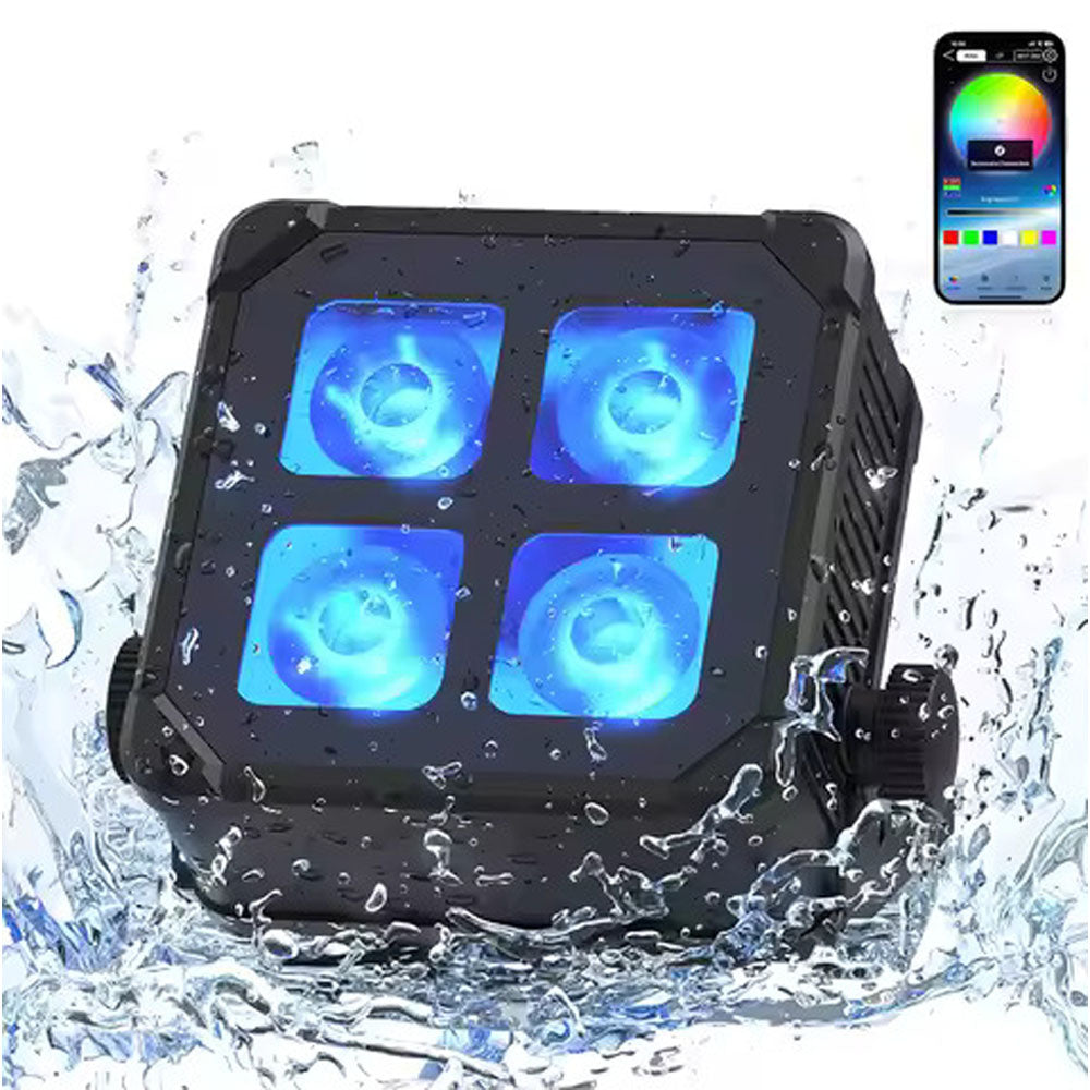 40W wasserdichter LED-PAR-Scheinwerfer (4x10W RGBWA+UV) mit integriertem Akku und DMX-Steuerung für DJs und Discos