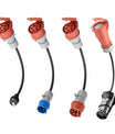 NOEIFEVO 11KW EV-Ladegerät Reise-Netzteil-Adapter-Set, CEE16A 3-Phasen-Steckdosenadapter auf CEE rot 32A/CEE blau 16A/230V Haushaltssteckdose/Typ 2 Stecker