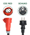 Typ 2 Mobile EV Ladekabel, 11KW 16A 3 Phase Elektrofahrzeuge Ladestation, Schnelleres Heim EV Ladegerät für Typ 2 Auto, Schuko Adapter für Reisen
